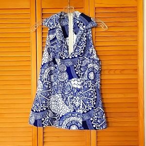 Vintage Racerback Collared Sleeveless Top